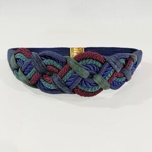 Leather Shop Vintage 1980s 1990s Multi-colored Braided Cord Fashion Belt Size S